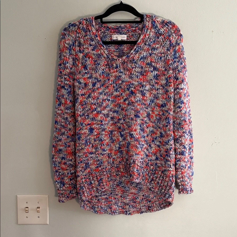 Lou and gray for loft Multicolor Knit Women's wool Sweater S - Picture 1 of 7